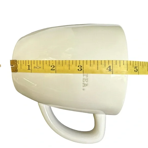 Rae Dunn TEA Mug White Gray Letters and Interior Dimples NWT 2017 OG - Picture 13 of 13